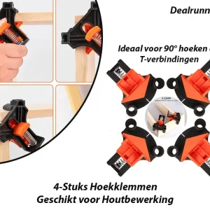 4-Stuks Hoekklemmen Geschikt voor Houtbewerking