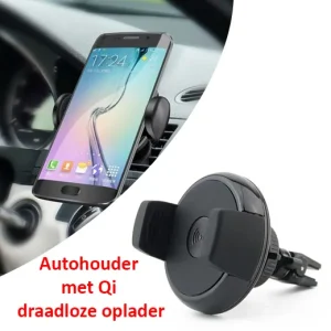 2-in-1 ventilatierooster autohouder met Qi draadloze oplader