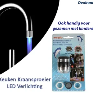 2 stuks Keuken Kraansproeier Blauw Rood LED Verlichting