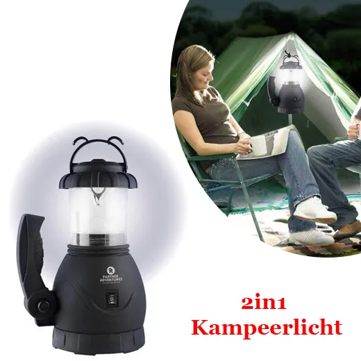 2in1 kampeerlicht met zaklamp