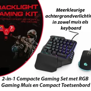2-in-1 Compacte Gaming Set met RGB Gaming Muis en Compact Toetsenbord