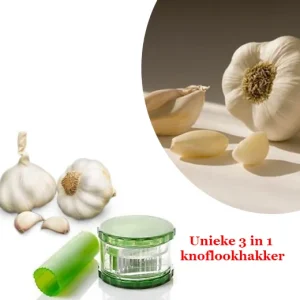 Unieke 3 in 1 knoflookhakker! Snel en makkelijk.