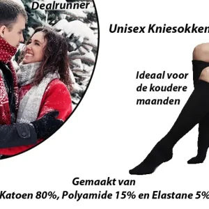 2-Paar Unisex Lange Sokken met 80% Katoen in 2 Maten