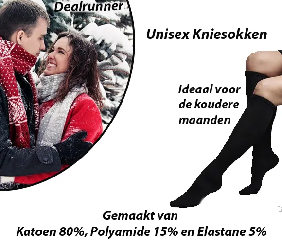 2-Paar Unisex Lange Sokken met 80% Katoen in 2 Maten