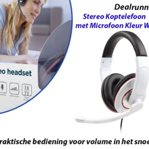 Stereo Koptelefoon met Microfoon Kleur Wit