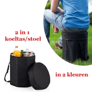 Ideaal voor onderweg 2 in 1 koeltas/stoel in twee kleuren