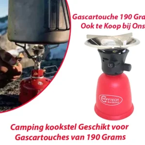 Camping kookstel Geschikt voor Gascartouches van 190 Grams