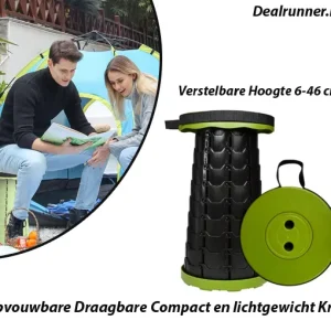 Opvouwbare Draagbare Compact en lichtgewicht Kruk Verstelbare Hoogte 6-46 cm