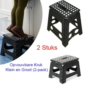 2-Pack Multifunctionele Opvouwbare Krukken (Klein en Groot)