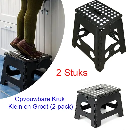 2-Pack Multifunctionele Opvouwbare Krukken (Klein en Groot)