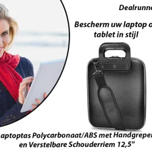 Laptoptas Polycarbonaat/ABS met Handgrepen en Verstelbare Schouderriem 12,5″