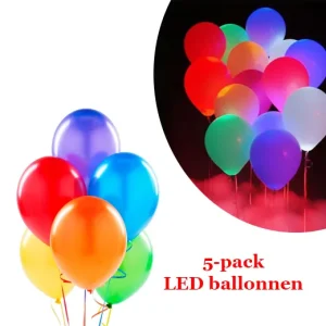Gekleurde LED ballonnen voor elke feestelijke gelegenheid ( 5 stuks )