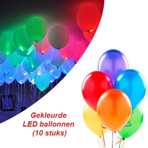 Gekleurde LED ballonnen voor elke feestelijke gelegenheid (10 stuks)