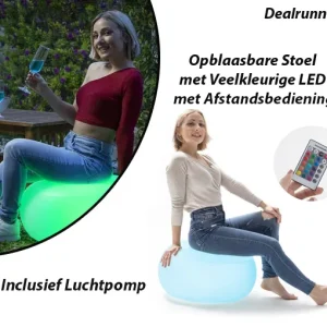 Opblaasbare Stoel met Veelkleurige LED met Afstandsbediening