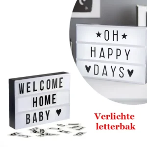 Verlichte letterbak inclusief letters, symbolen en afbeeldingen