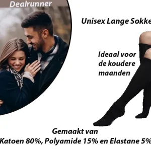 3-Paar Unisex Lange Sokken met 80% Katoen in 2 Maten