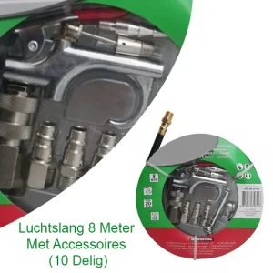 Luchtslang 8 Meter Met Accessoires (10 Delig)