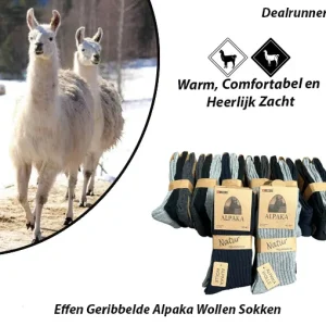 3 Paar Effen Geribbelde Alpaka Wollen Sokken – Duurzaam & Slijtvast