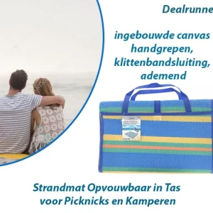 Strandmat Opvouwbaar in Tas voor Picknicks en Kamperen