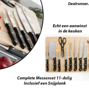 Complete Messenset 11-delig Inclusief een Snijplank