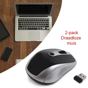2-pack Draadloze Muis (optisch, 2,4 ghz, Laptop, PC)
