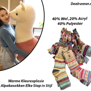 3 Paar Warme Kleurexplosie Alpakasokken Elke Stap in Stijl