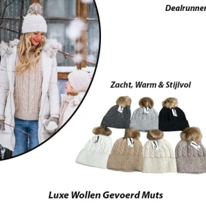 Luxe Alpaka Wollen Gevoerd Muts – Zacht, Warm & Stijlvol