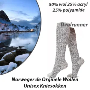 2-Paar Norweger de Orginele Wollen Unisex Kniesokken