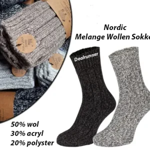 4-Paar Nordic Melange Wollen Sokken in 4 Verschillende kleuren