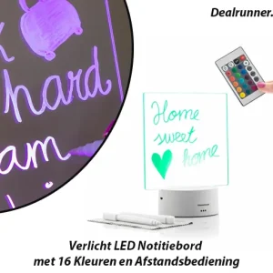 Verlicht LED Notitiebord met 16 Kleuren en Afstandsbediening