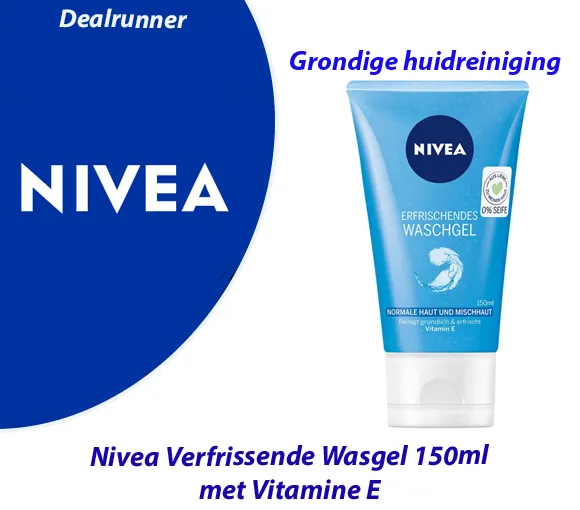 2 Tubes Nivea Verfrissende Wasgel 150ml met Vitamine E
