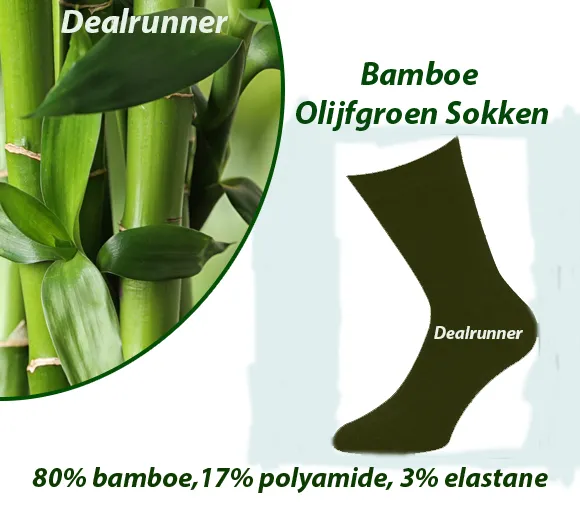 3-Paar Bamboe Olijfgroen Sokken - Afbeelding 7