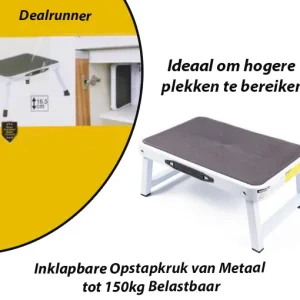 Inklapbare Opstapkruk van Metaal tot 150kg Belastbaar