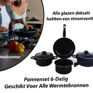 Pannenset 6-Delig Geschikt Voor Alle Warmtebronnen