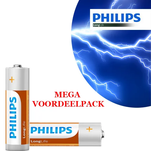 24x AAA Philips LongLife Batterijen MEGA Voordeelpak - Afbeelding 2