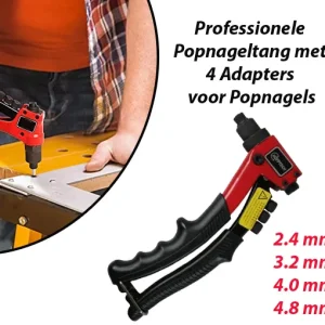 Professionele Popnageltang met 4 Adapters voor Popnagels