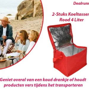 2-Stuks Koeltassen Rood 4 Liter