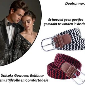 2 Stuks Unisex Geweven Stretchriemen Stijlvol en Comfortabel in 2 kleuren
