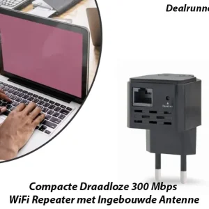 Compacte Draadloze 300 Mbps WiFi Repeater met Ingebouwde Antenne