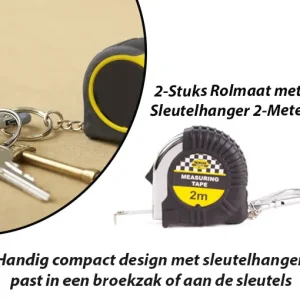 2-Stuks Rolmaat met Sleutelhanger 2-Meter