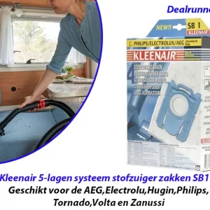 Kleenair Stofzuiger Zakken voor AEG,Electrolu,Hugin,Philips,Tornado,Volta en Zanussi