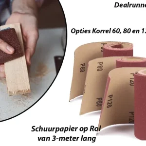 Schuurpapier op Rol van 3-meter Lang