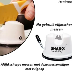 Altijd scherpe messen met deze messenslijper met zuignap