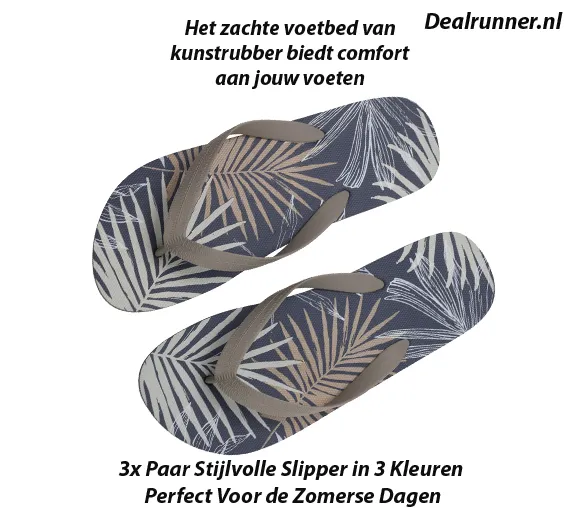 3x Paar Stijlvolle Slipper in 3 Kleuren Perfect Voor de Zomerse Dagen - Afbeelding 3