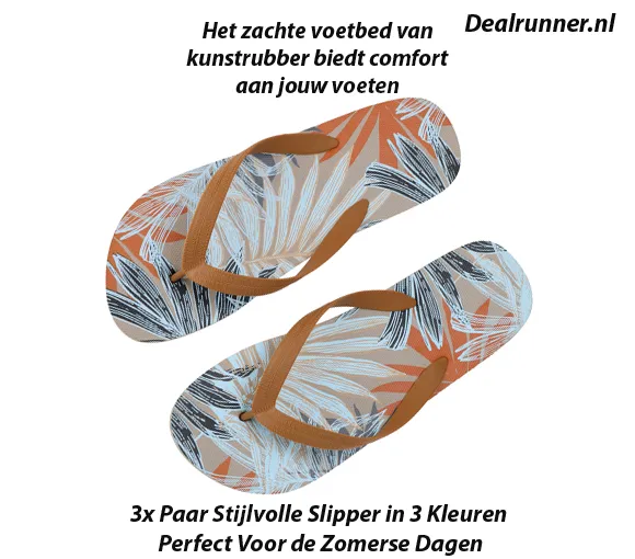 3x Paar Stijlvolle Slipper in 3 Kleuren Perfect Voor de Zomerse Dagen - Afbeelding 4