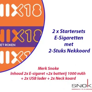 2 x Startersets E-Sigaretten met 2-Stuks Nekkoord