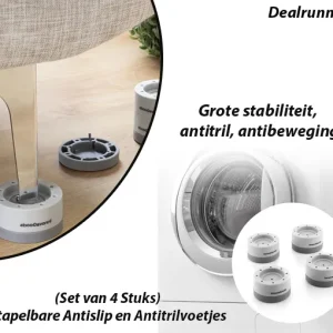 Stapelbare Antislip en Antitrilvoetjes (Set van 4 Stuks)