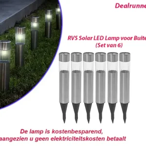 Solar LED Lamp voor Buiten (Set van 6)