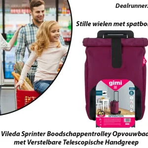 Vileda Sprinter Boodschappentrolley Opvouwbaar met Verstelbare Telescopische Handgreep