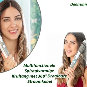 Multifunctionele Spiraalvormige Krultang met 360° Draaibare Stroomkabel